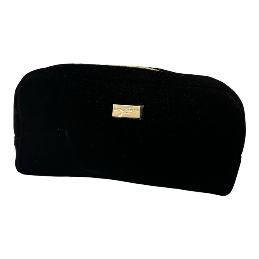 Giorgio Armani Parfums Black Makeup Bag, Travel Toiletry Pouch